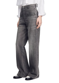 Sandro Oslo High Rise Jeans in Grey