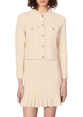 sandro Paco Collar Cardigan in Ivory at Nordstrom