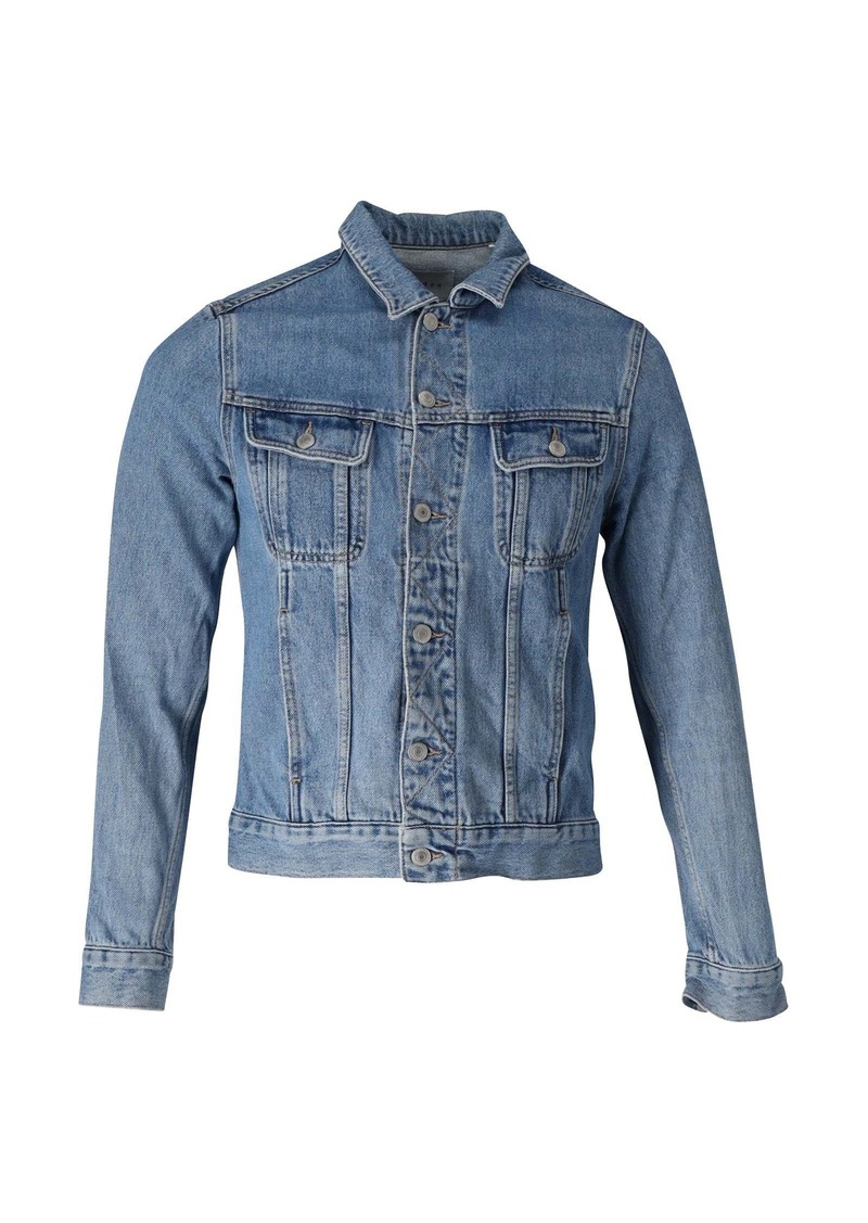 Sandro Paris Buttoned Denim Jacket in Blue Cotton