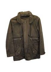 Sandro Paris Cargo Parka in Olive Green Cotton