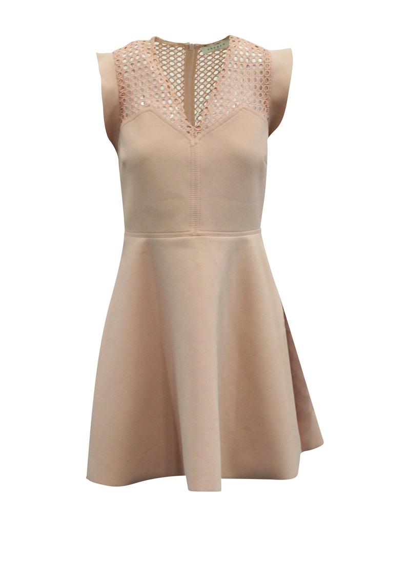 Sandro Paris Dress with Eyelets in Pink Polyester