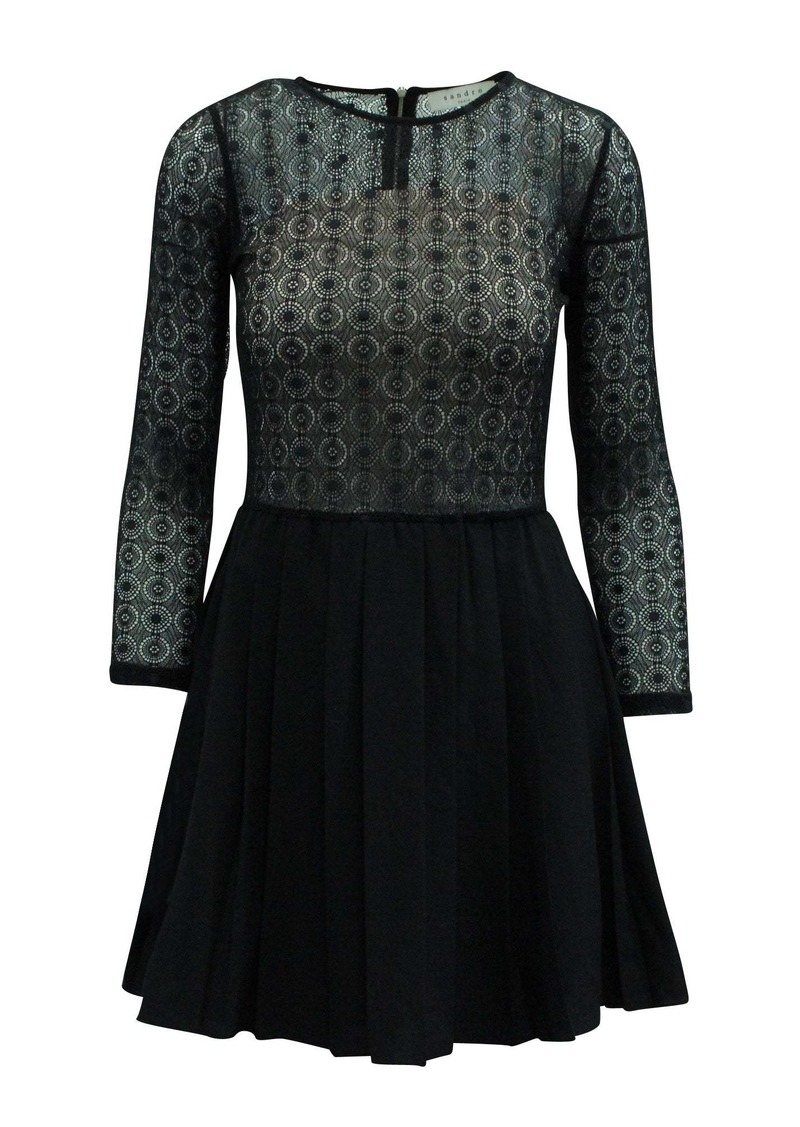 Sandro Paris Jeanette Lace Dress in Black Polyester