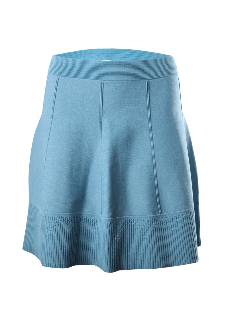 Sandro Paris Knitted Skirt in Blue Jersey