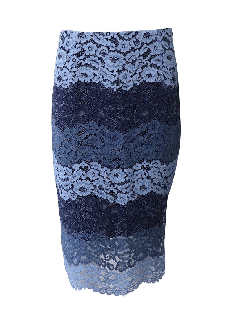 Sandro Paris Lace Midi Skirt in Blue Polyamide