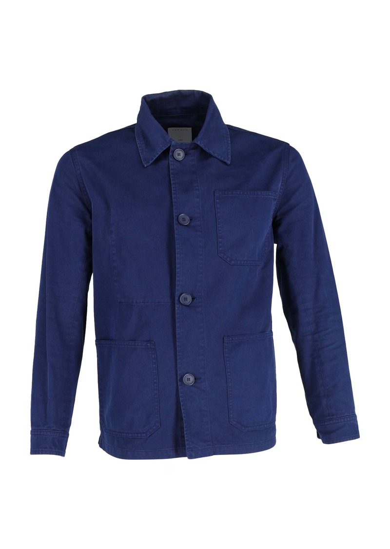 Sandro Paris Overshirt in Blue Cotton