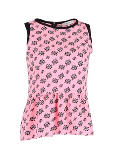 Sandro Paris Printed Peplum Top in Pink Polyester