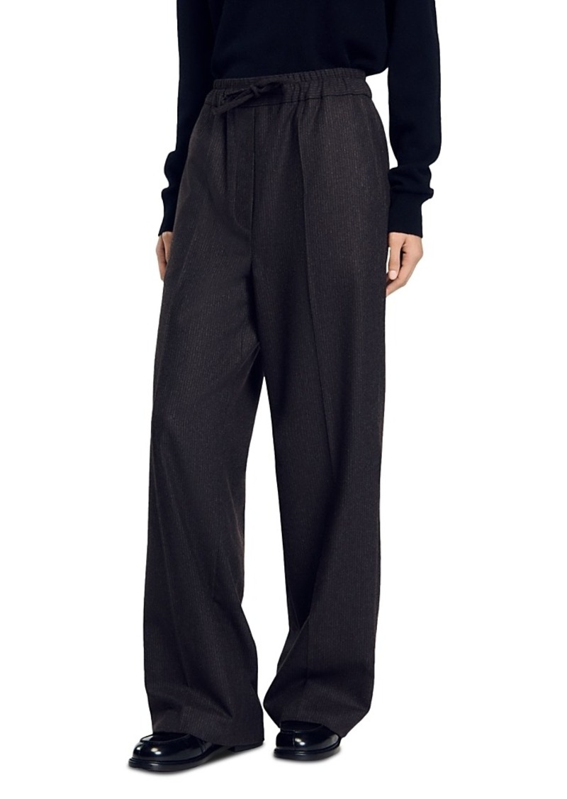 Sandro Peter Pinstriped Wide Leg Pants