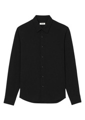 sandro Plissé Long Sleeve Button-Up Shirt