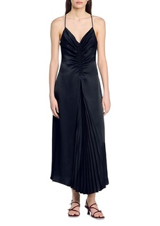 Sandro Pralisse Ruched Maxi Dress