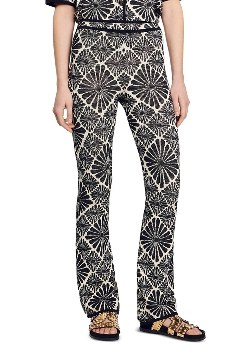 Sandro Pyramide Jacquard Flared Pants