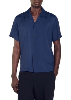 sandro Requin Short Sleeve Solid Button-Up Shirt