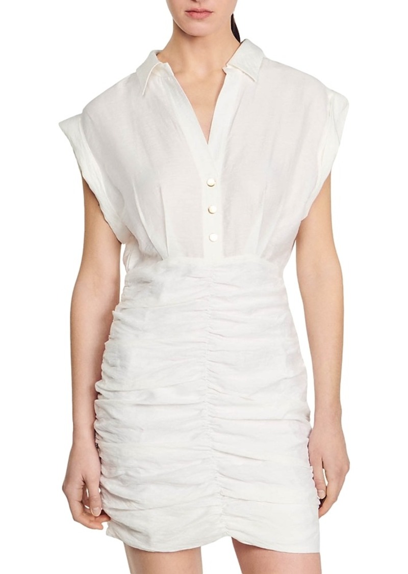 Sandro Romy Ruched Mini Dress