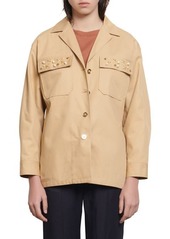 sandro Saha Embellished Canvas Jacket