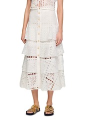 Sandro Sahara Ruffled Midi Skirt