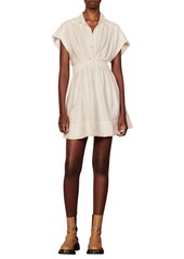 sandro Sigrid Twist Front Minidress in Off White at Nordstrom