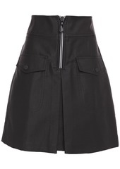 Sandro Woman Aliya Zip-detailed Cotton-blend Twill Mini Skirt Black