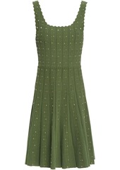 Sandro - Avah scalloped embellished ribbed-knit mini dress - Green - FR 42