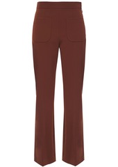 Sandro Woman Bloone Stretch-crepe Flared Pants Brown