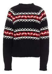 Sandro Woman Jaquie Fair Isle Jacquard-knit Sweater Black