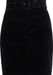 Sandro Woman Libre Belted Cotton-corduroy Mini Skirt Black