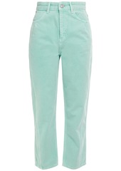 Sandro - Micky cropped high-rise straight-leg jeans - Green - FR 42