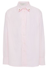 Sandro Woman Pollie Studded Striped Cotton-poplin Shirt Pastel Pink