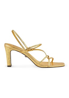 Sandro Women's Faye Metallic Square Toe Strappy Slingback Sandals