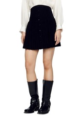 Sandro Yani Velvet Flared Mini Skirt