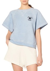 sandro Zelda Cotton Graphic Tee in Blue at Nordstrom