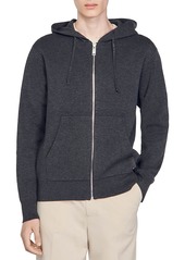 Sandro Zip Front Logo Patch Hoodie