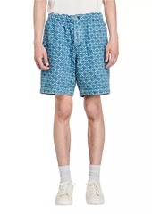 Sandro Square Cross Denim Bermuda Shorts