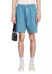 Sandro Square Cross Denim Bermuda Shorts