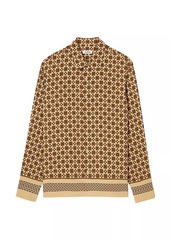 Sandro Square Cross Motif Flowing Shirt