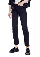 Sandro Straight-Cut Jeans With Raw Edges
