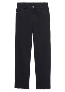 Sandro Straight-Cut Jeans With Raw Edges