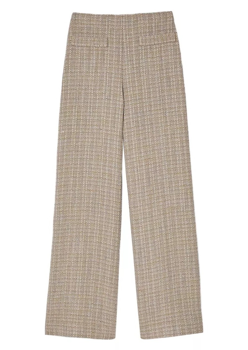 Sandro Straight Leg Tweed Trousers