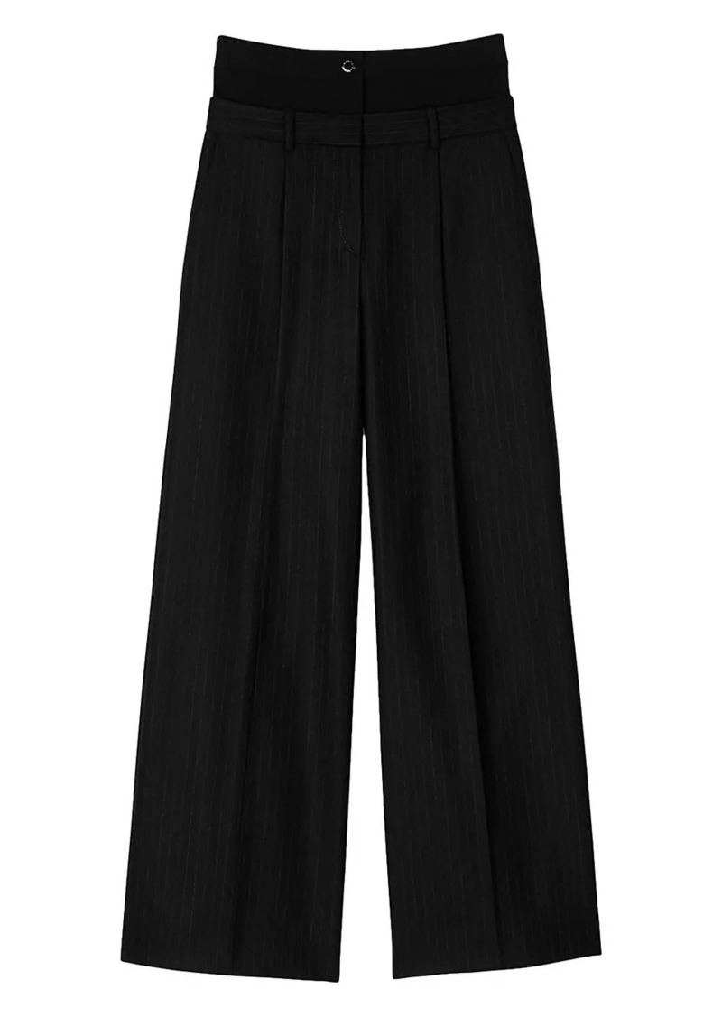 Sandro Striped Double Waistband Trousers