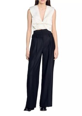 Sandro Striped Double Waistband Trousers