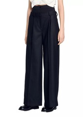 Sandro Striped Double Waistband Trousers