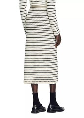 Sandro Striped Knit Midi Skirt