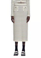 Sandro Striped Knit Midi Skirt