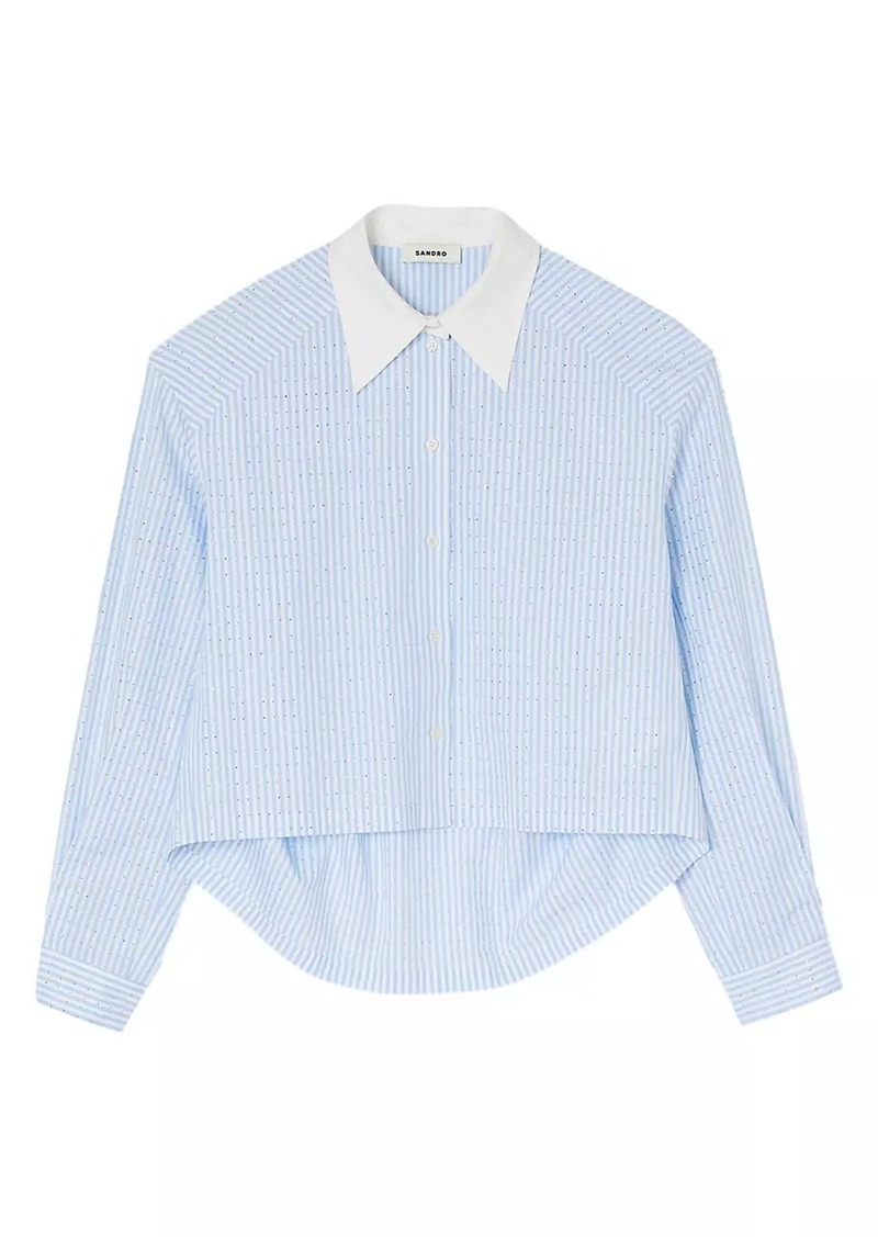 Sandro Stripy Rhinestone Shirt