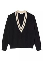 Sandro Sweater with Contrasting V-Neck