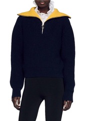 Sandro Tanger Zip-Front Sweater