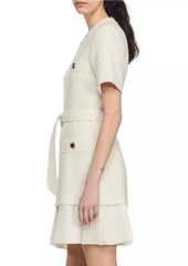 Sandro Tweed-Effect Woolen Coat Dress