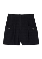 Sandro Tweed High-Waisted Shorts