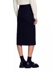 Sandro Tweed Midi Skirt