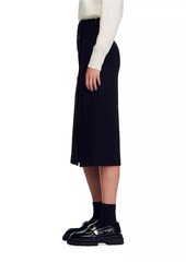 Sandro Tweed Midi Skirt