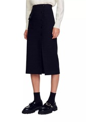Sandro Tweed Midi Skirt