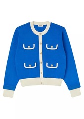 Sandro Two-Tone Cardigan with Buttons